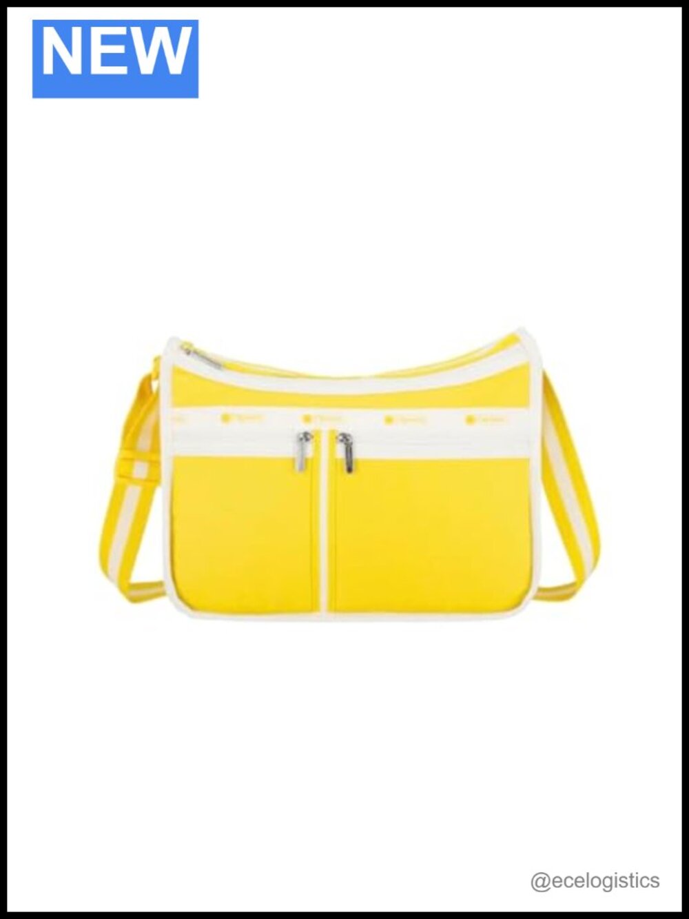 Nylon Crossbody Bag with Matching Cosmetic Bag, Zip Pockets, Adjustable Strap
